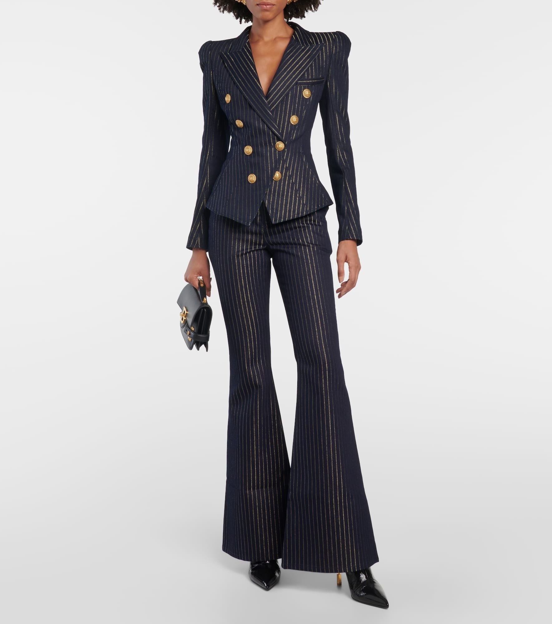 Flared Lurex® pinstripe jeans - 2