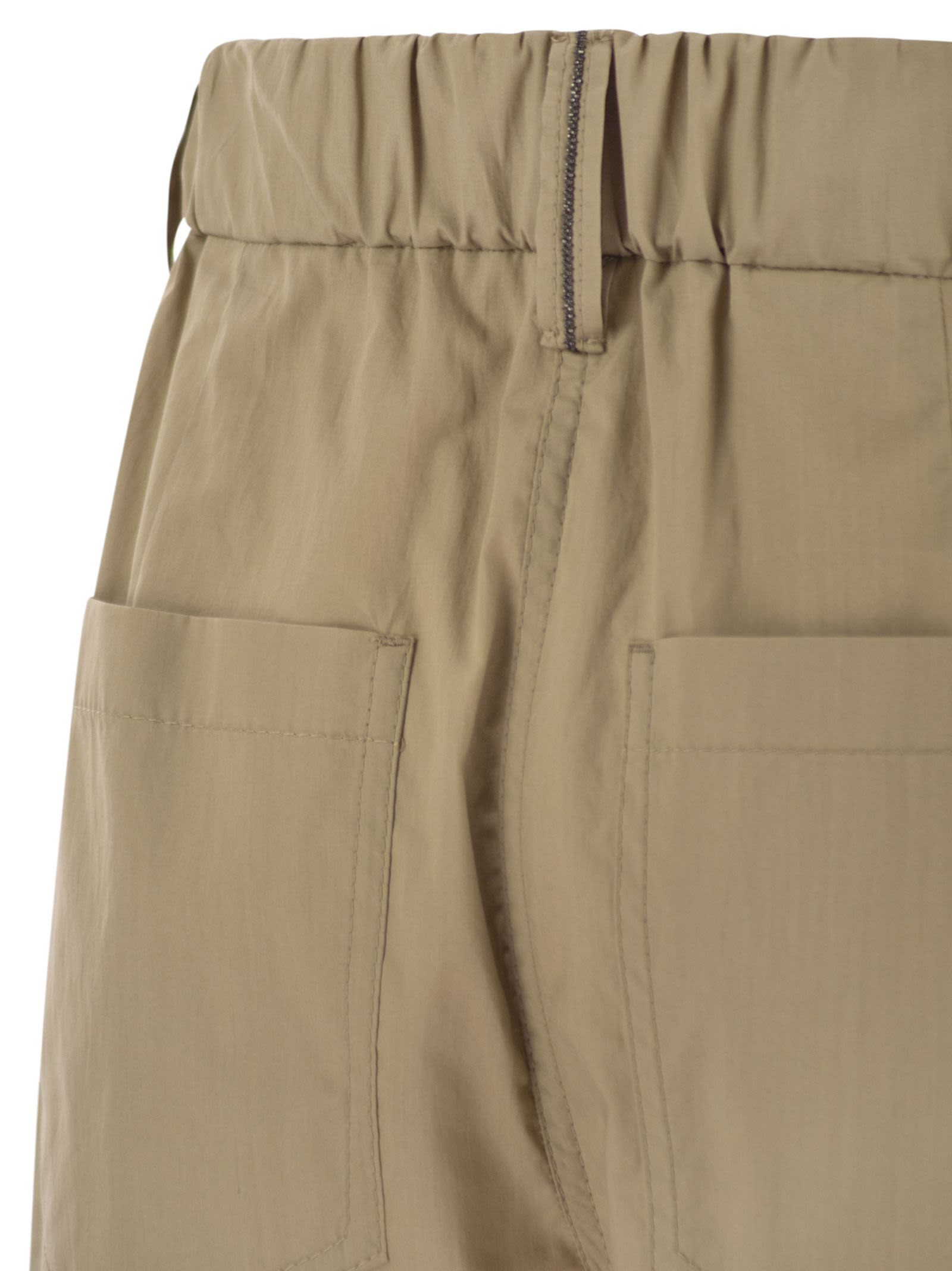 Brunello Cucinelli Women Track Five-Pocket Trousers In Lightweight Poplin With Moniline - 4