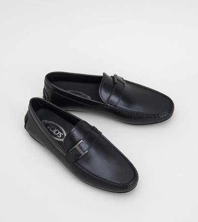 Tod's CITY GOMMINO DRIVING SHOES IN LEATHER - BLACK outlook