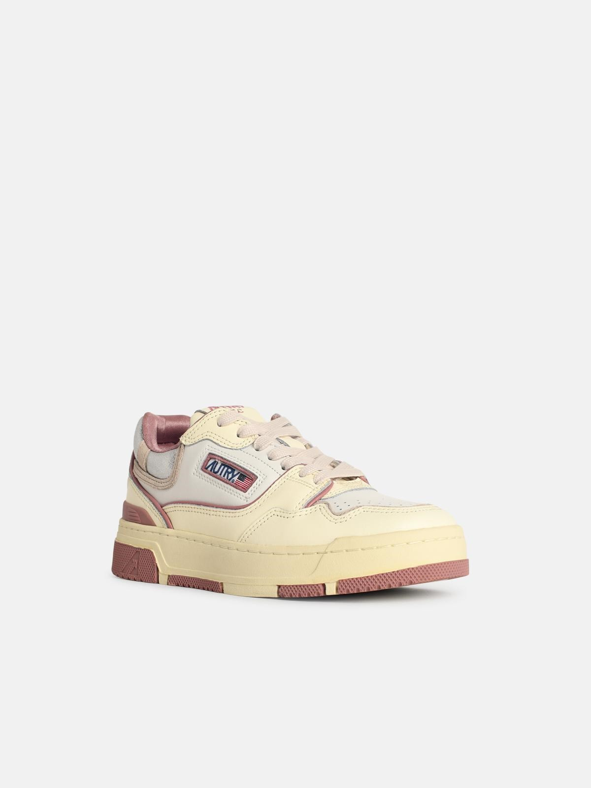 'CLC LOW' LEATHER 'WHISPER WHITE ASH ROSE' AND SILVER SNEAKERS - 2