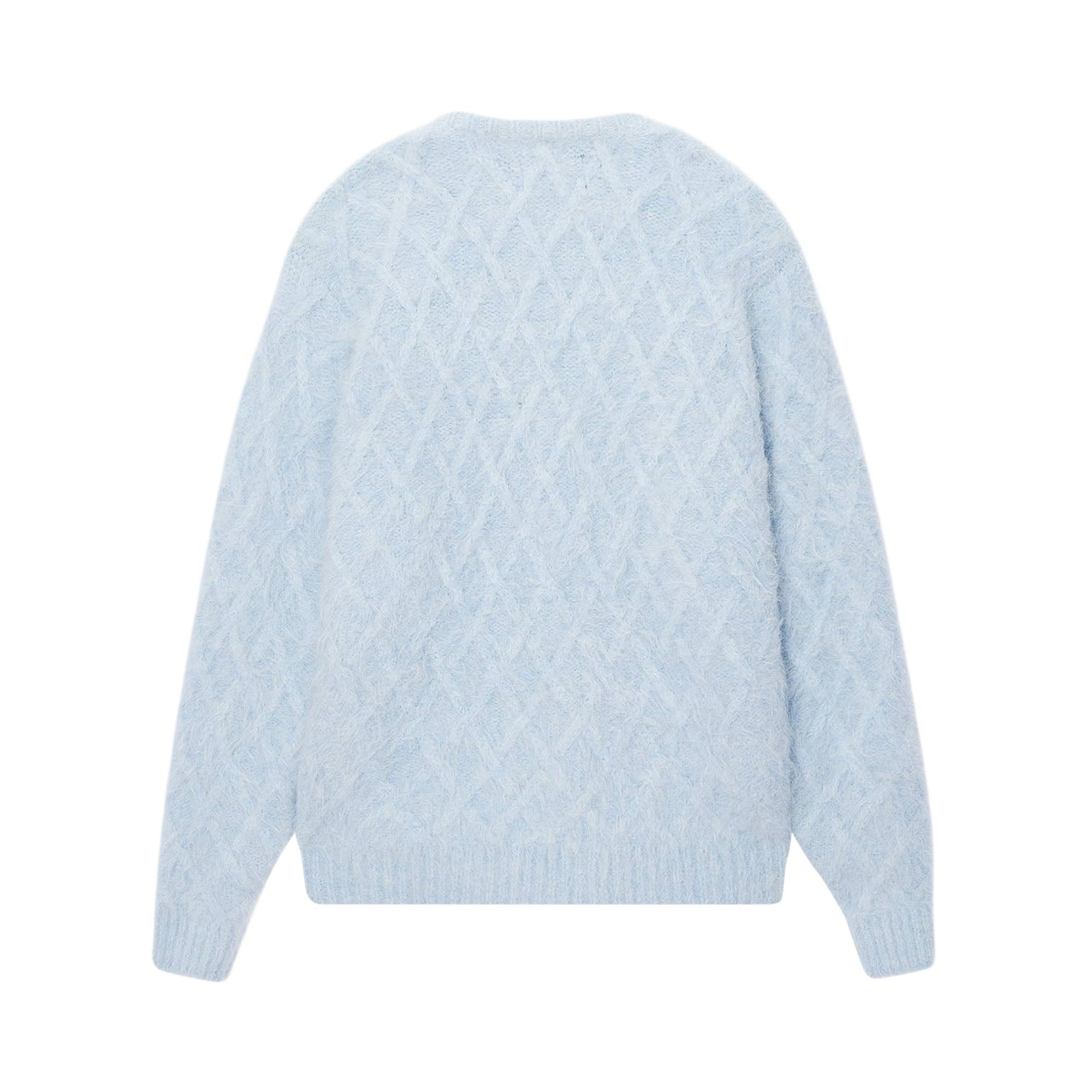 Stüssy Stussy Fuzzy Lattice Crew Sweater 'Ice' | goat Stüssy Stussy Fuzzy Lattice Crew Sweater 'Ice' | goat