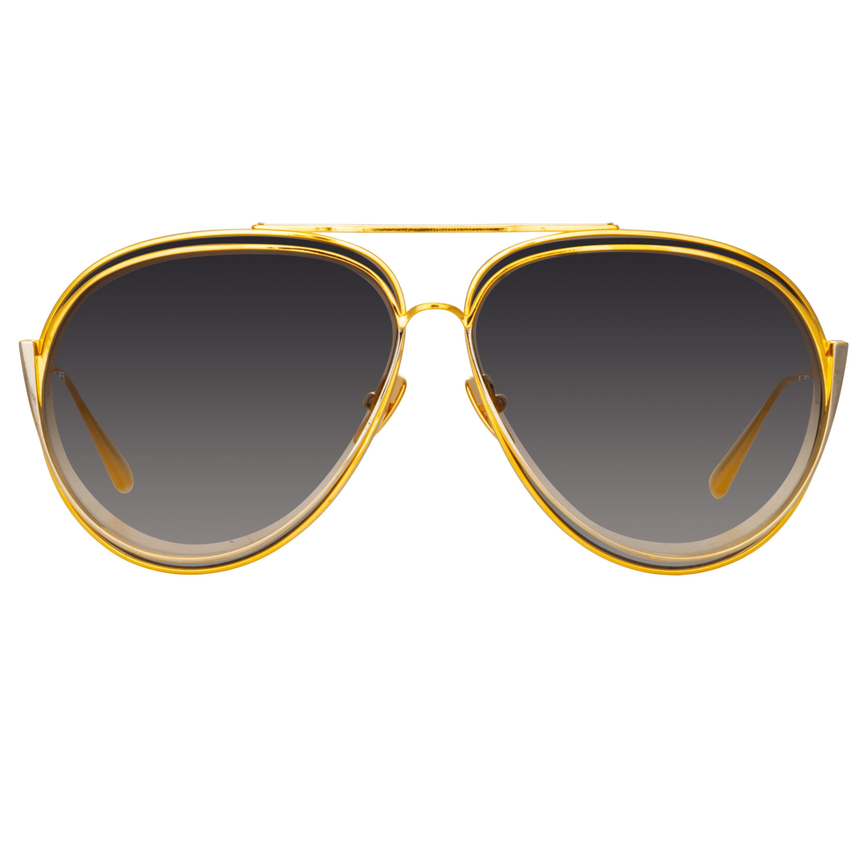 FRANCISCO AVIATOR SUNGLASSES IN YELLOW GOLD - 1