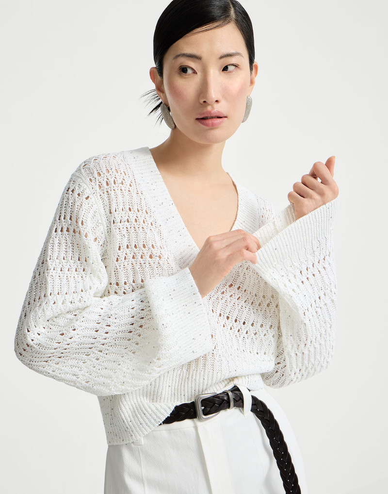 Linen dazzling braids sweater 5