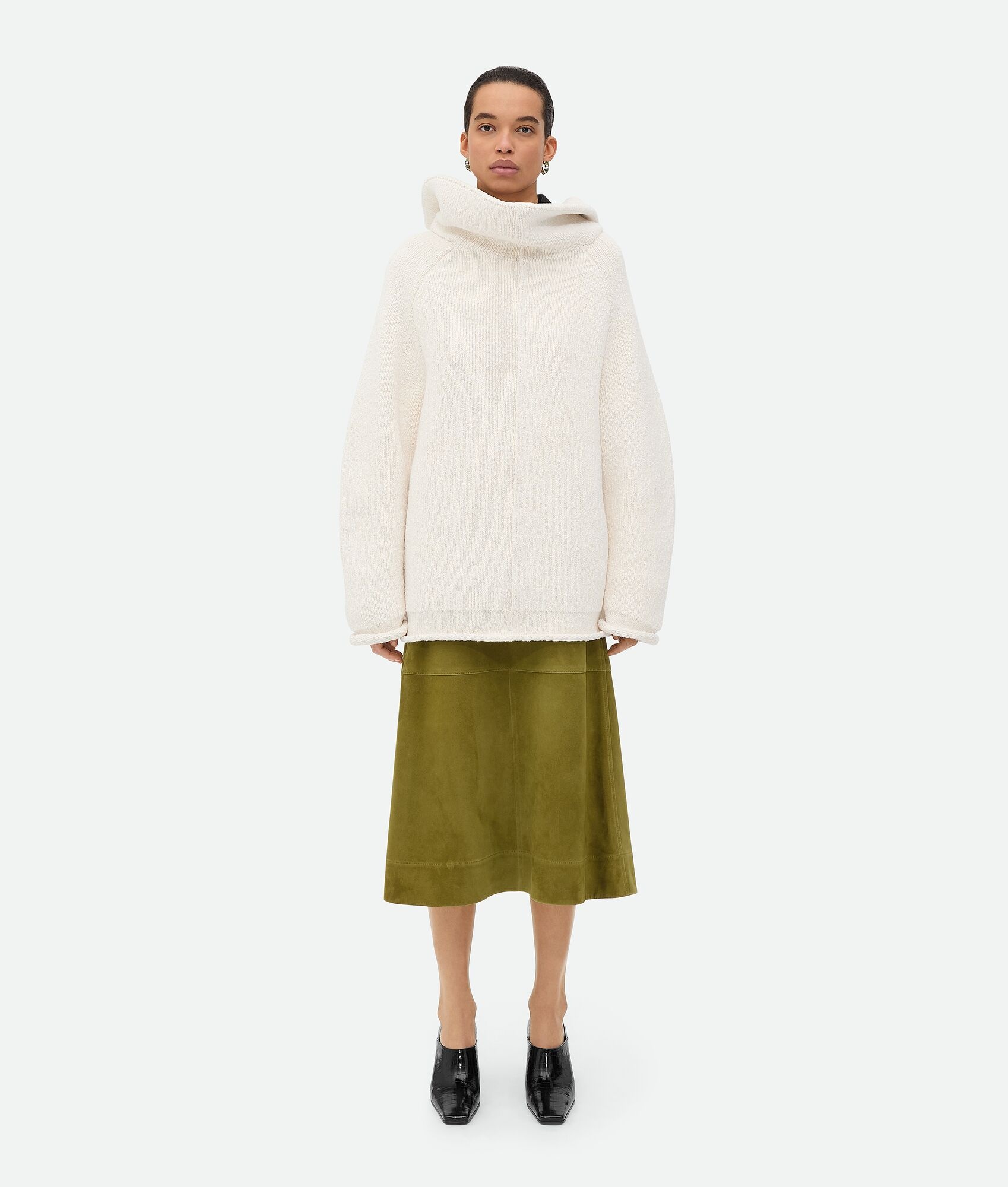 Compact Cotton High Neck Jumper - 5