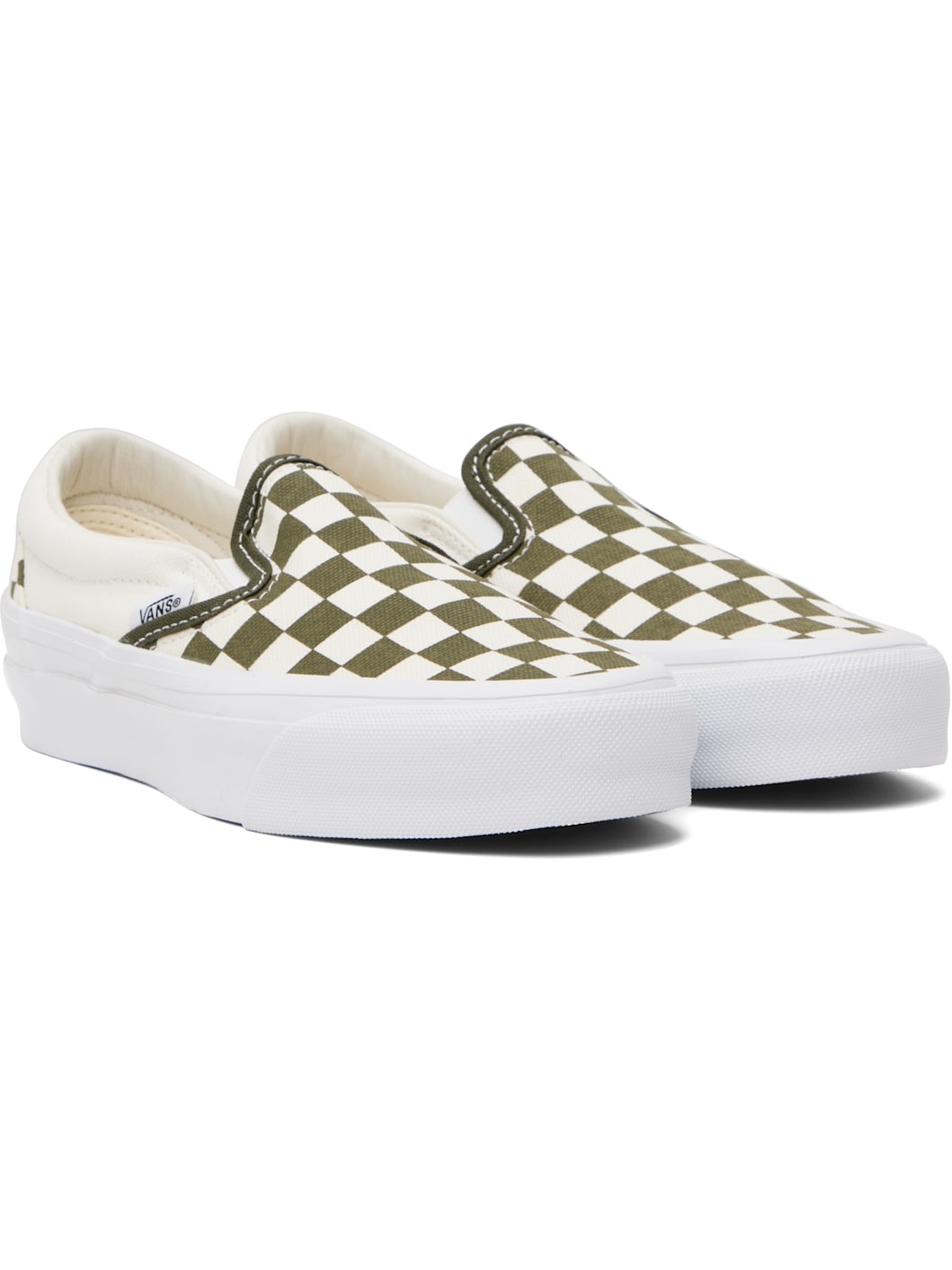 Off-White & Green LX Classic Slip-On 98 Sneakers - 4