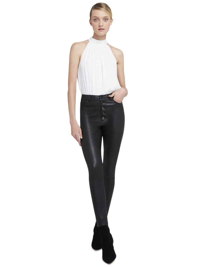 Alice + Olivia MARIS HALTER NECK GATHERED TOP outlook