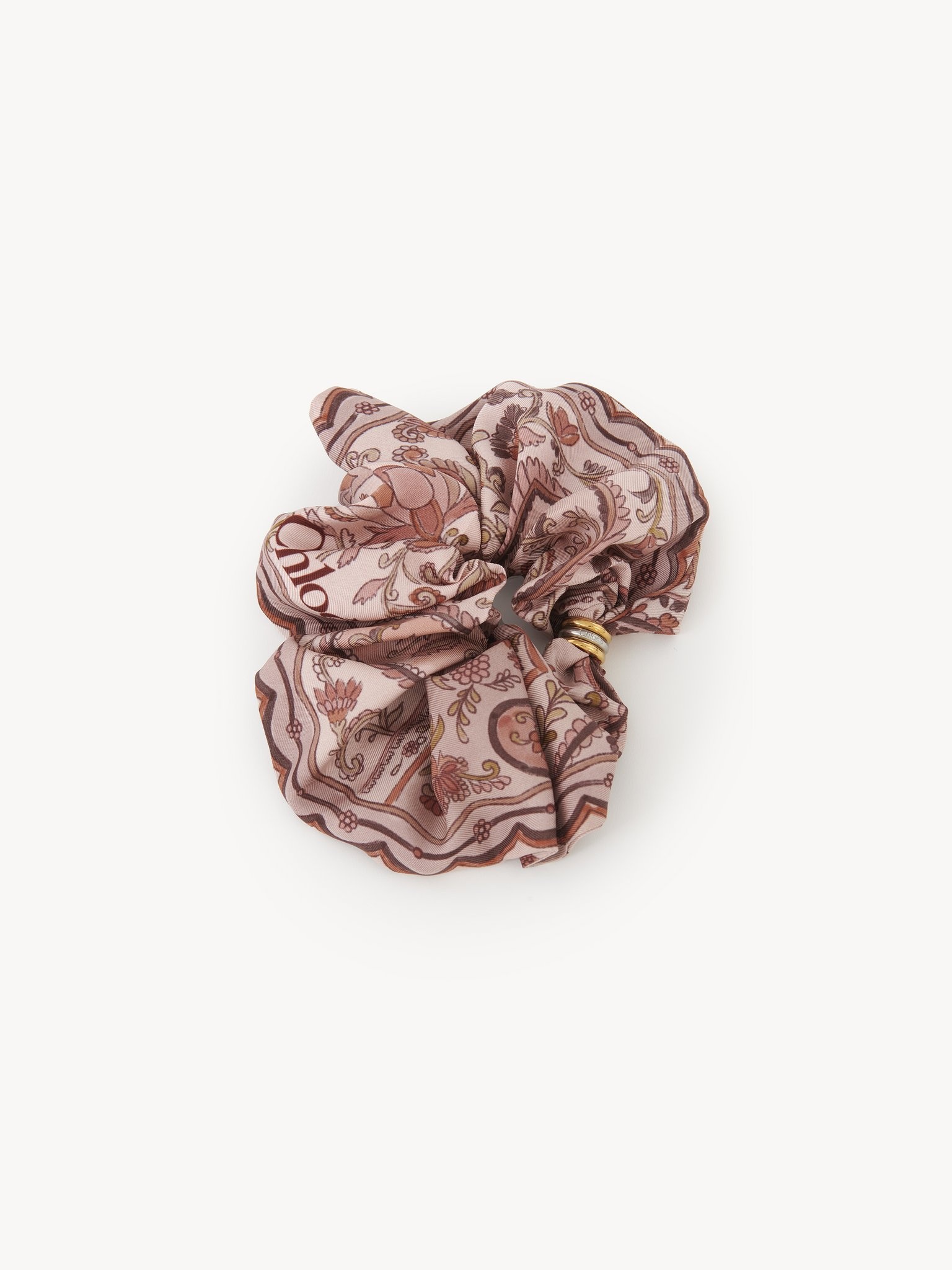 THE CHLOÉ PAISLEY HAIR SCRUNCHIE IN SILK TWILL - 1