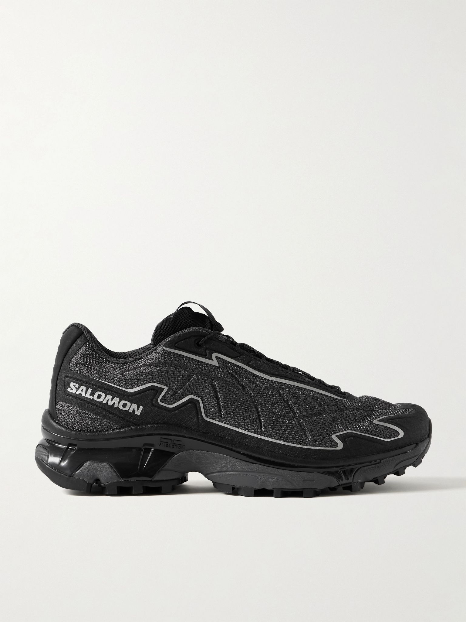 XT-SLATE Rubber-Trimmed Mesh Sneakers Black - 1