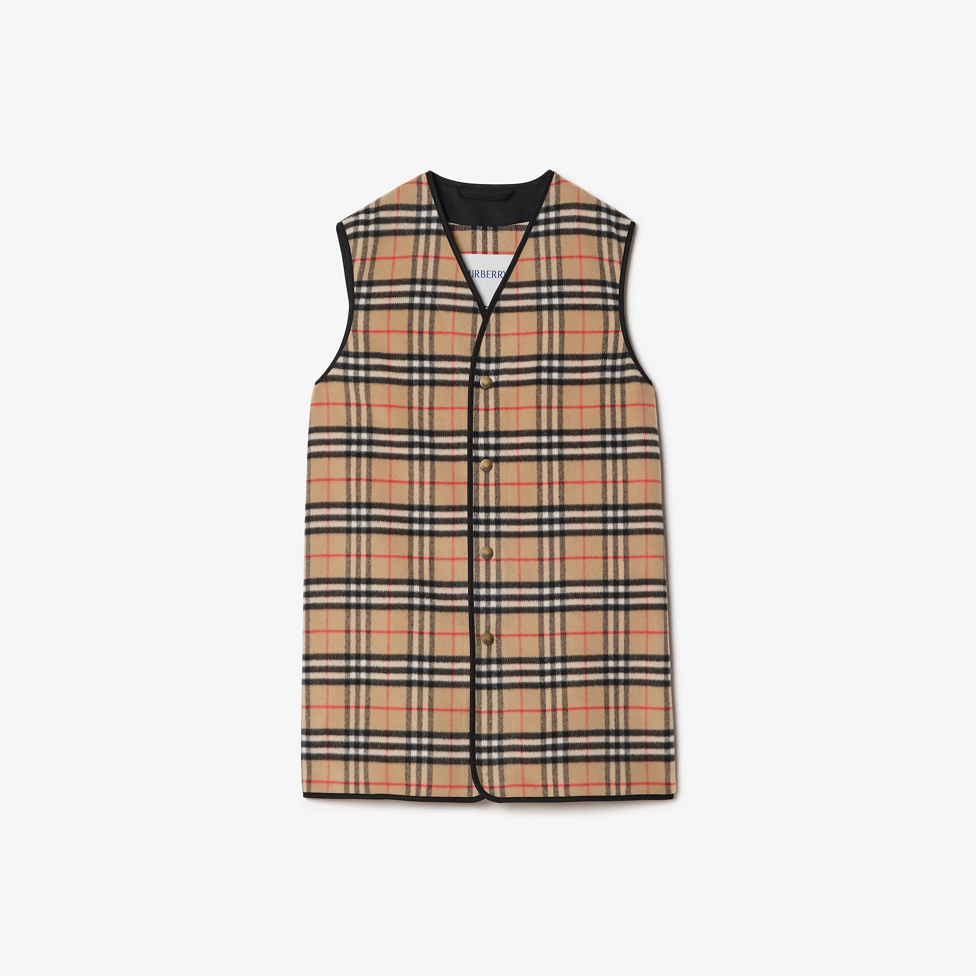 Check Wool Cashmere Warmer - 1