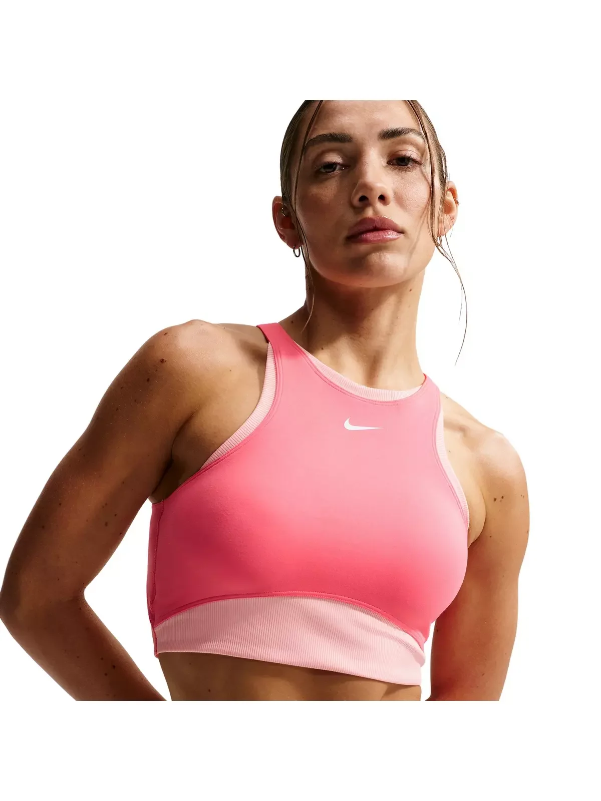 Women's One Medium-Support Padded Sports Bra -Coral/Pink - 1