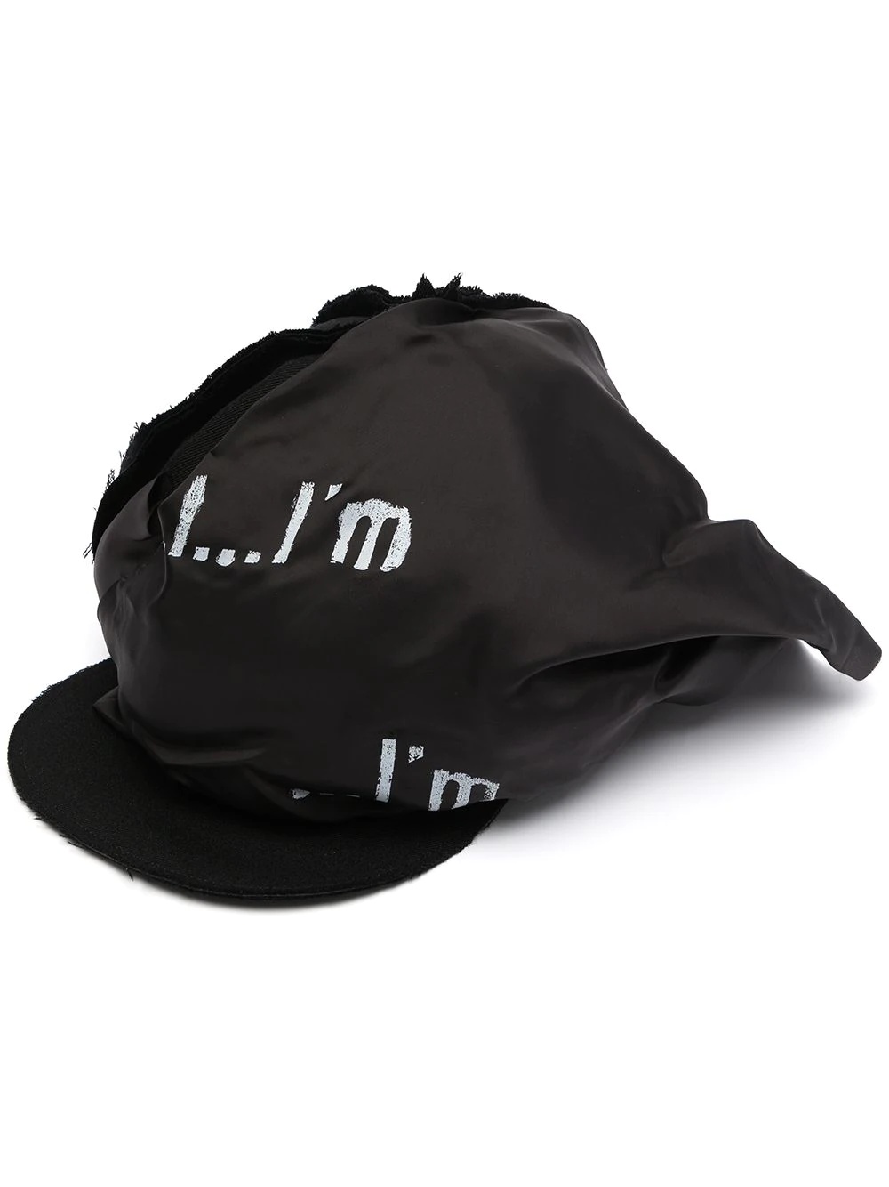 asymmetric wool slogan cap - 1