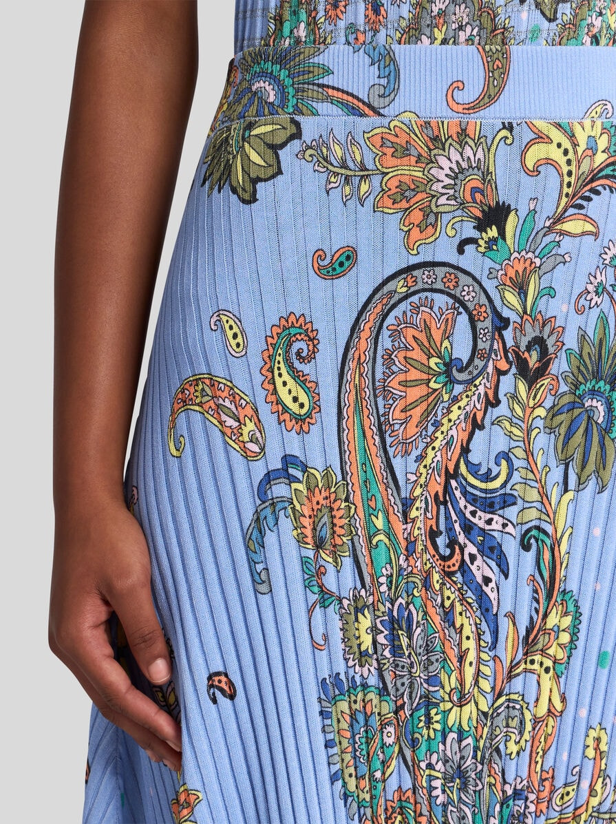 RIBBED MIDI SKIRT WITH FLORAL MOTIF - 3