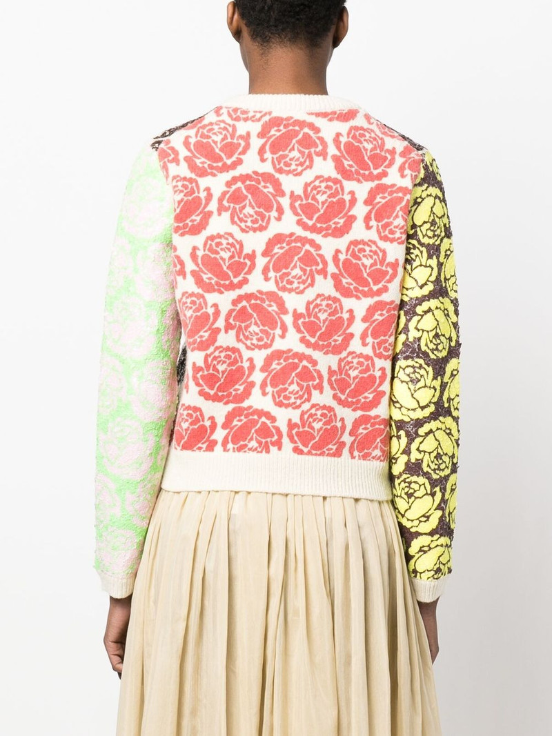floral-motif zip-up cardigan 4