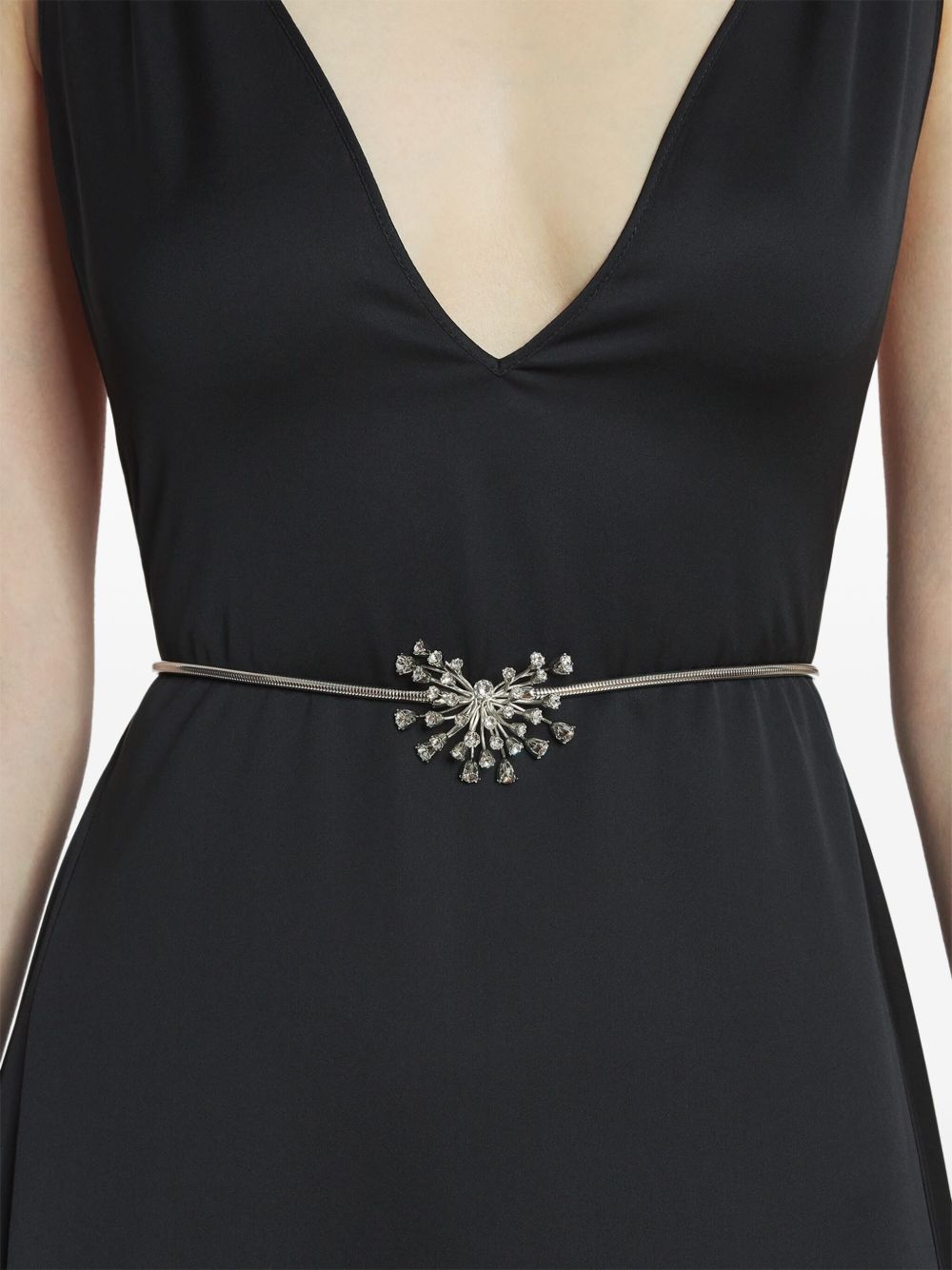 crystal-embellished skinny belt - 3