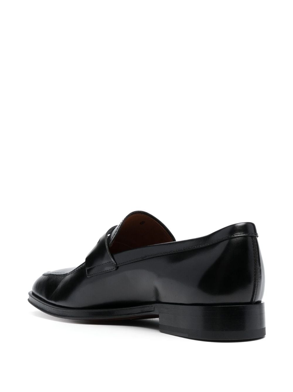 square-toe high-shine loafers - 3