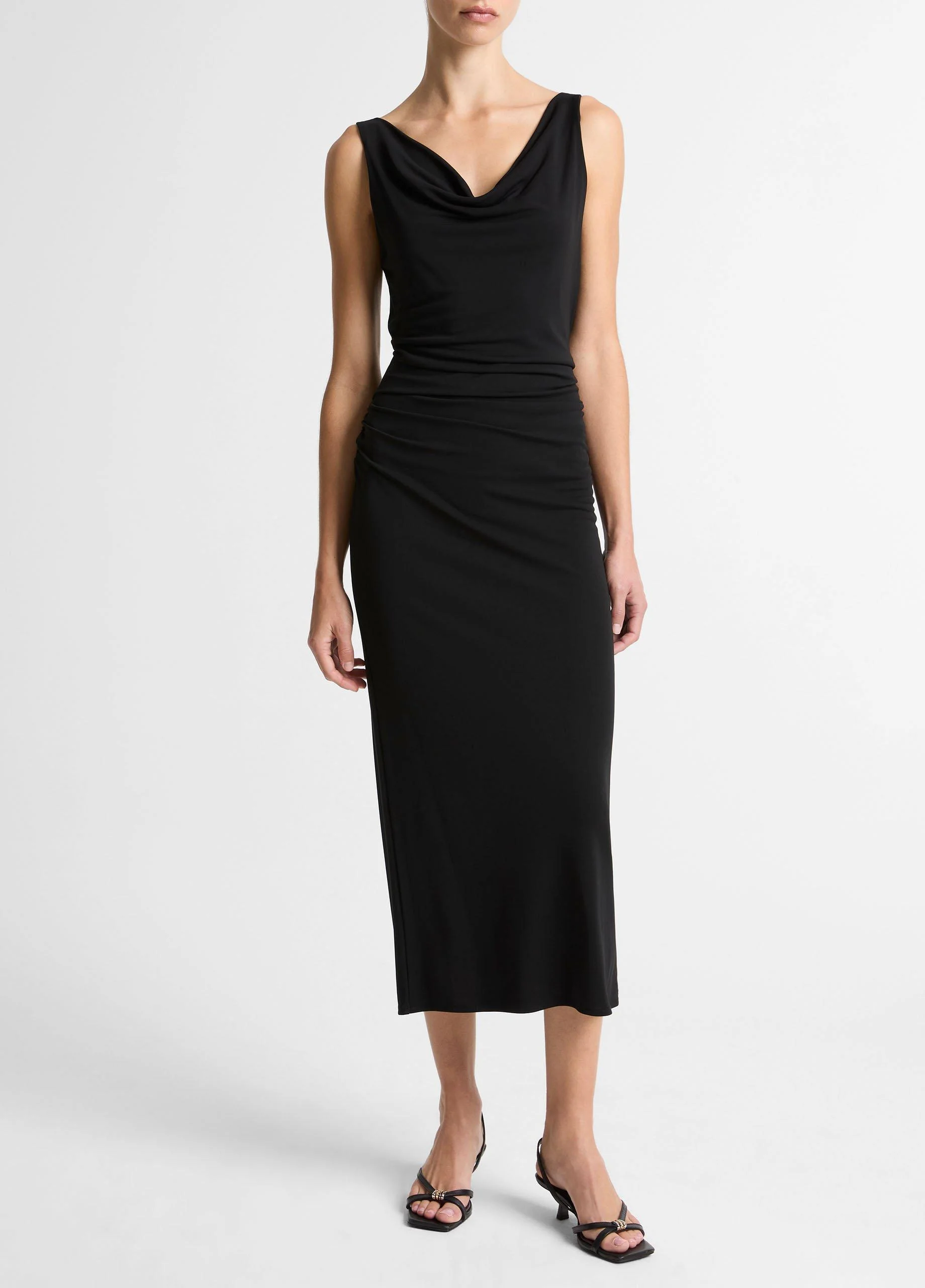 Matte Jersey Cowl-Neck Tank Dress - 1