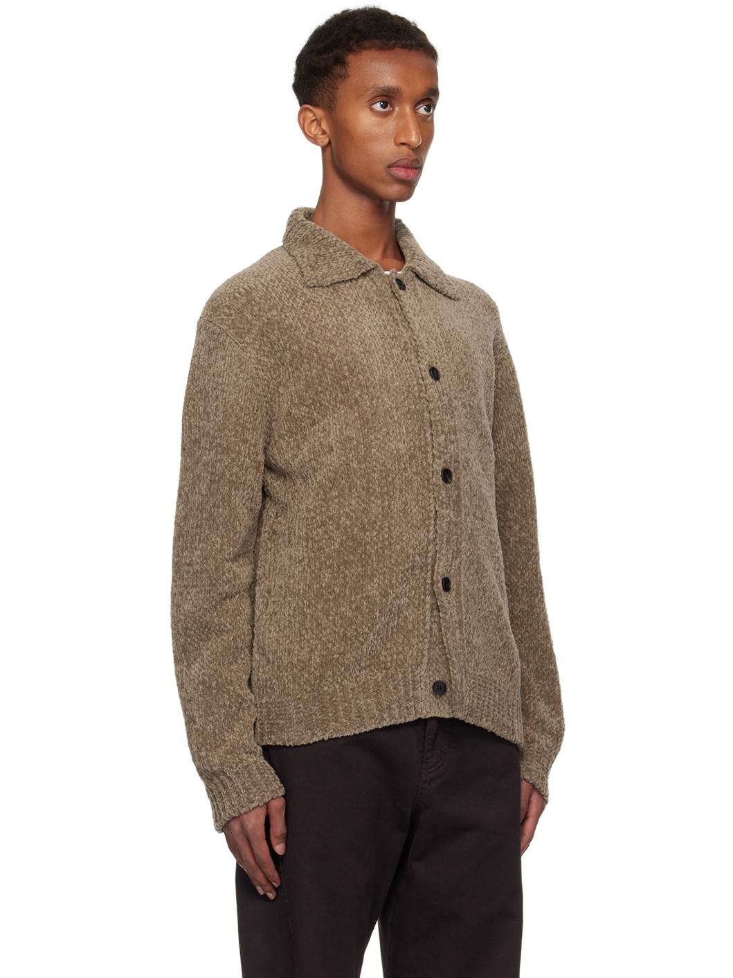 Khaki Wool Cardigan - 2