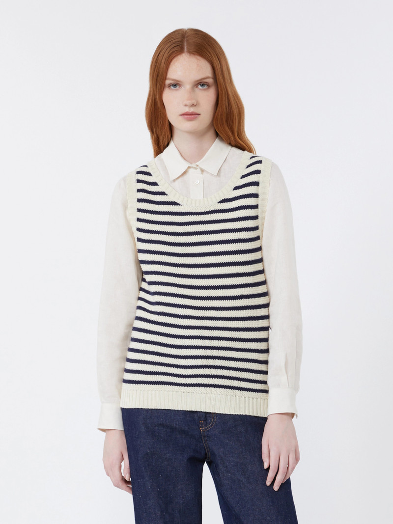 MADIA Ribbed cotton yarn jumper - NAVY 3