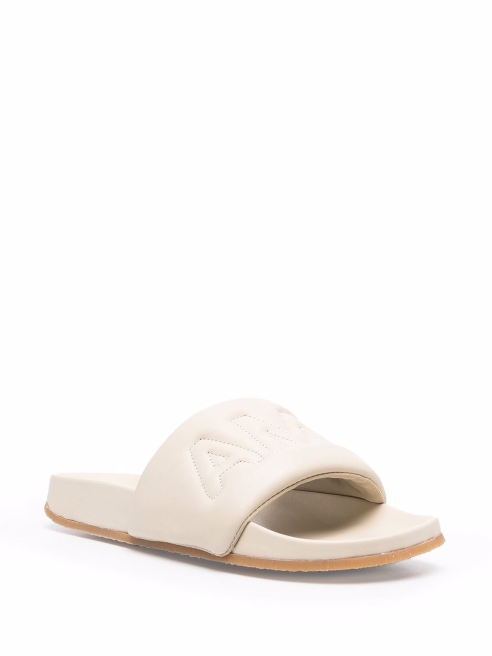 logo-embroidered padded slide - 2