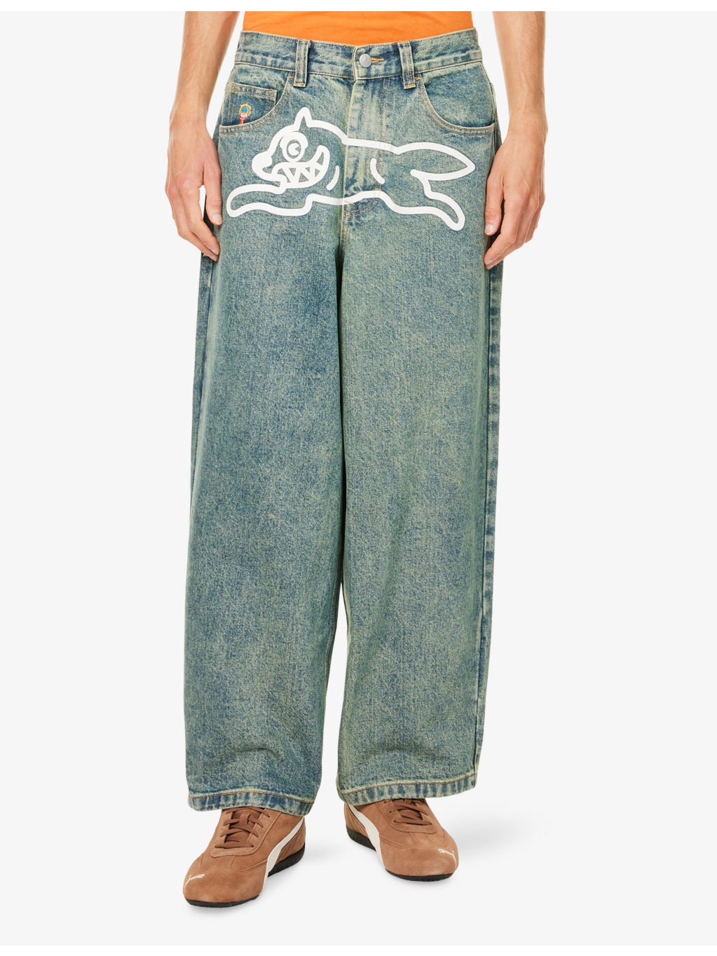 Running Dog Triple Scoop Wide-Leg Denim Jeans - 3