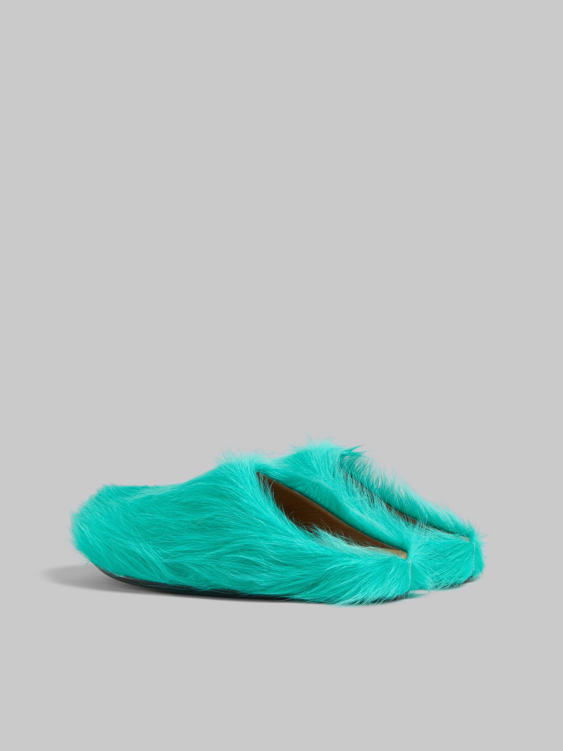 GREEN LONG-HAIR CALFSKIN FUSSBETT SABOT - 3