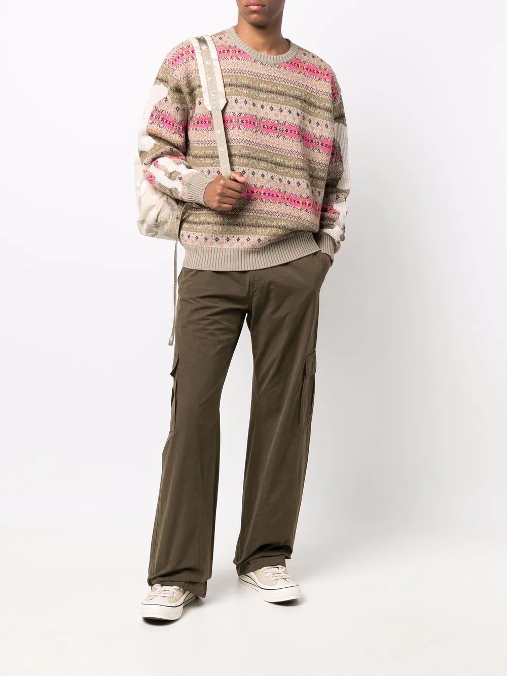 Bone patterned-knit jumper - 2