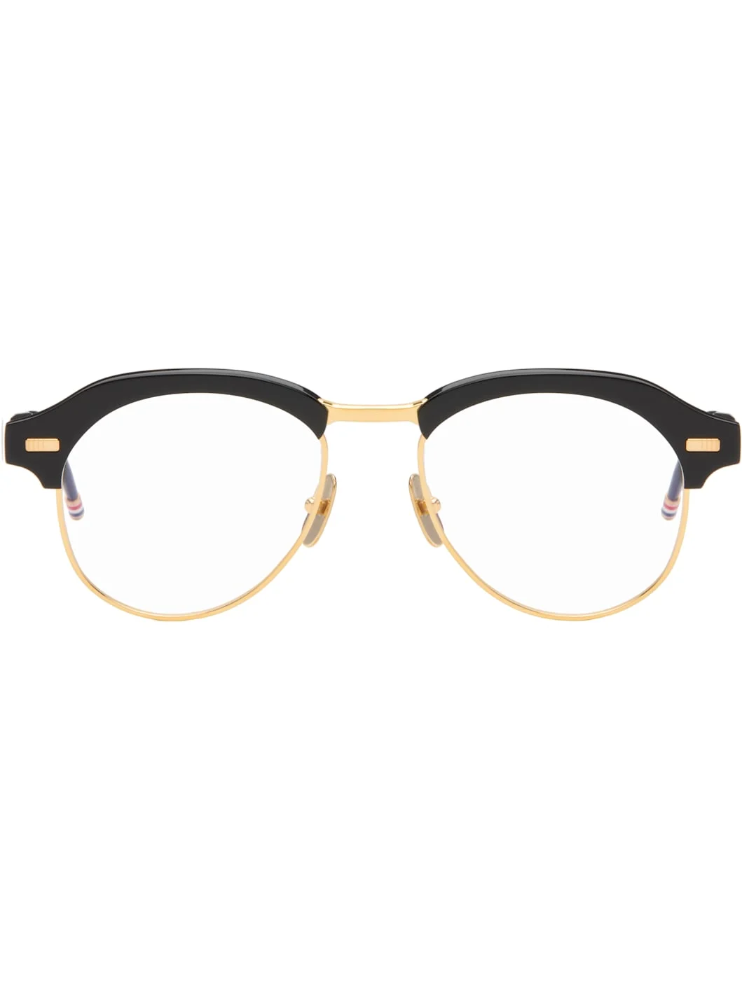 Black Acetate & Titanium Pilot Glasses - 1