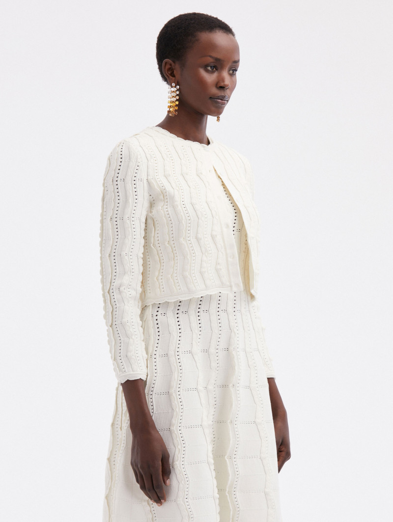 CROPPED WAVE KNIT CARDIGAN 4