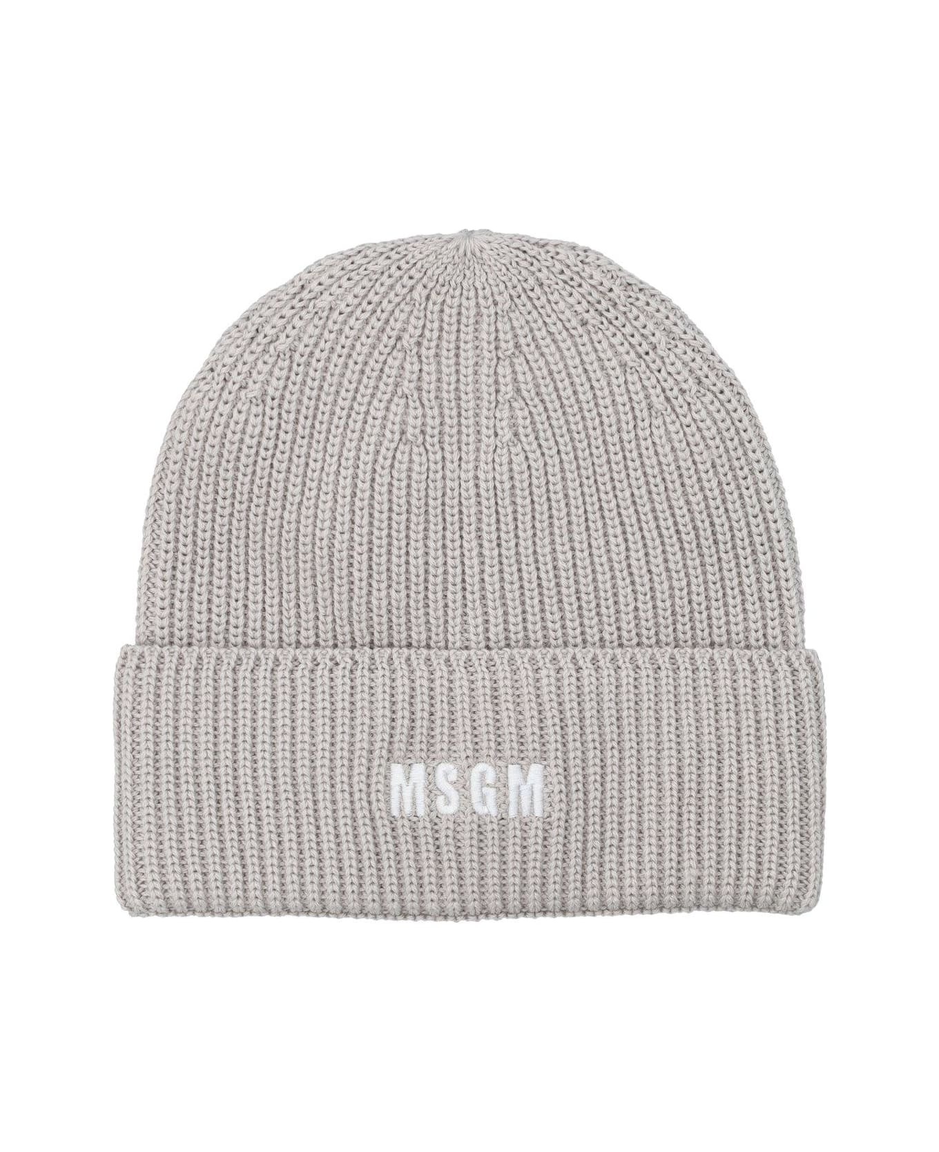 Logo Embroidered Knitted Beanie MSGM - 1