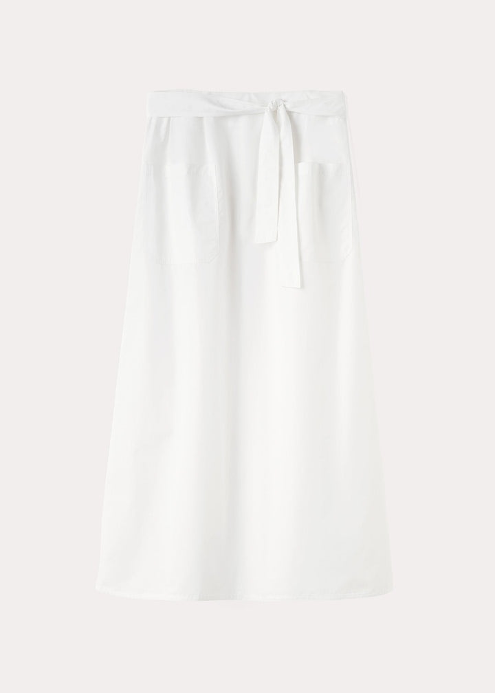 Tie-Waist cotton skirt white - 1