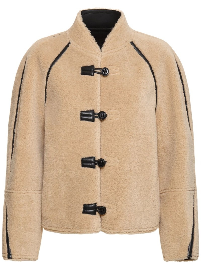 LOW CLASSIC Faux shearling reversible short coat