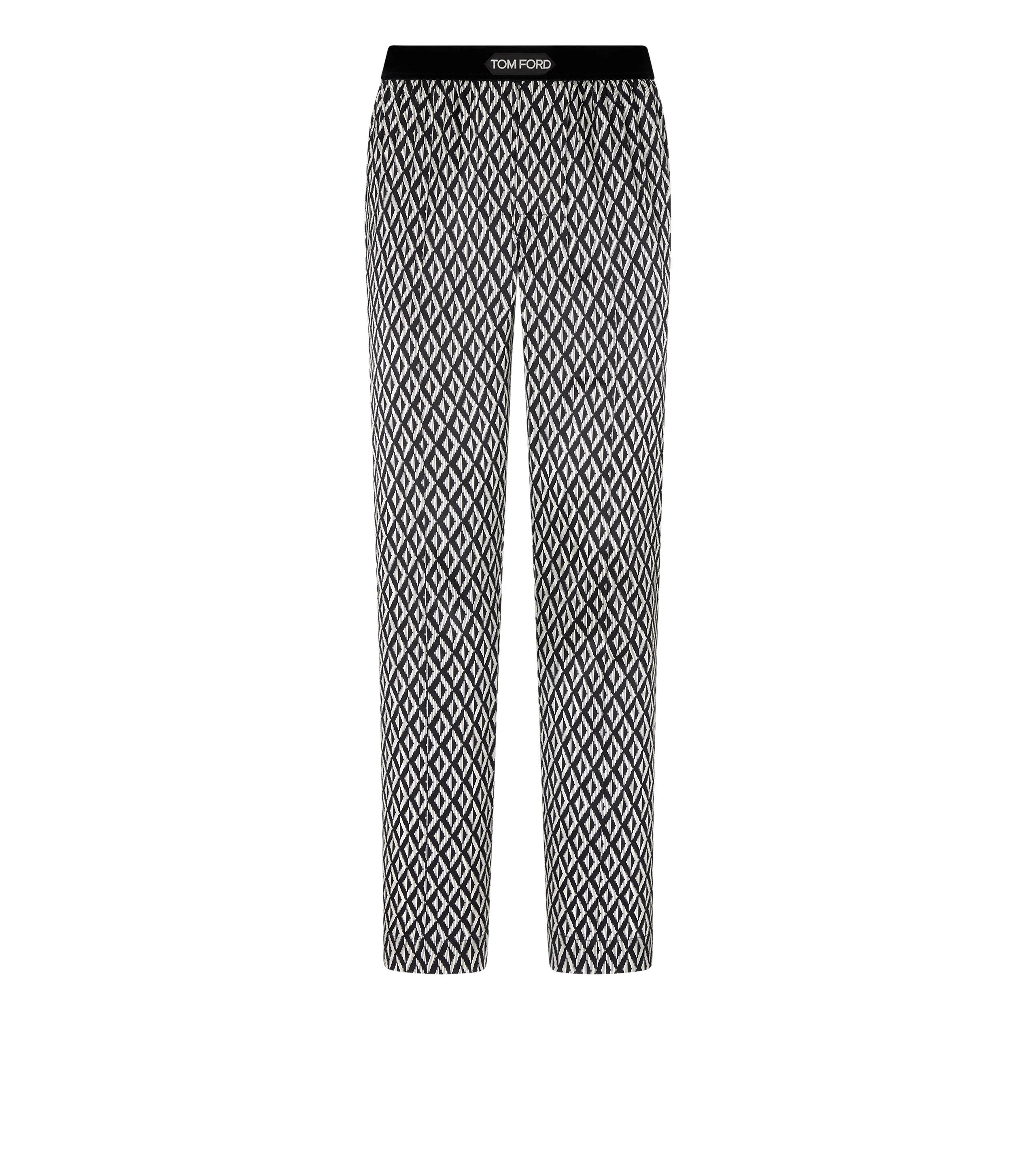 DIAMOND PRINT SILK PAJAMA PANTS - 1