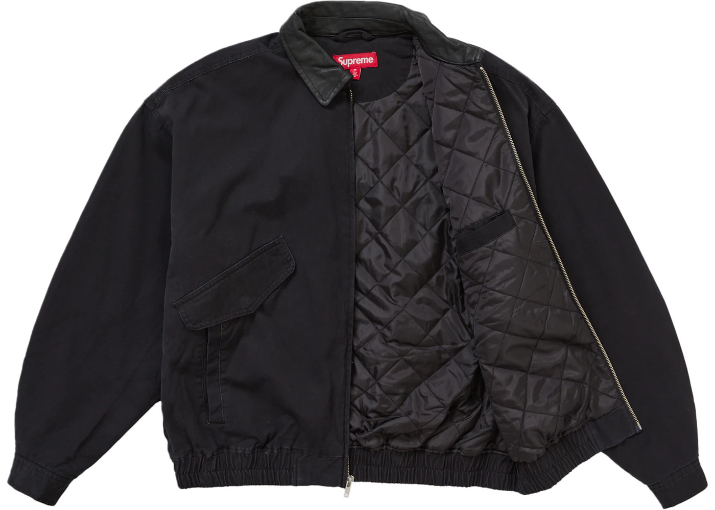 Supreme Supreme Leather Collar Utility Jacket FW24 Black - FW23J72