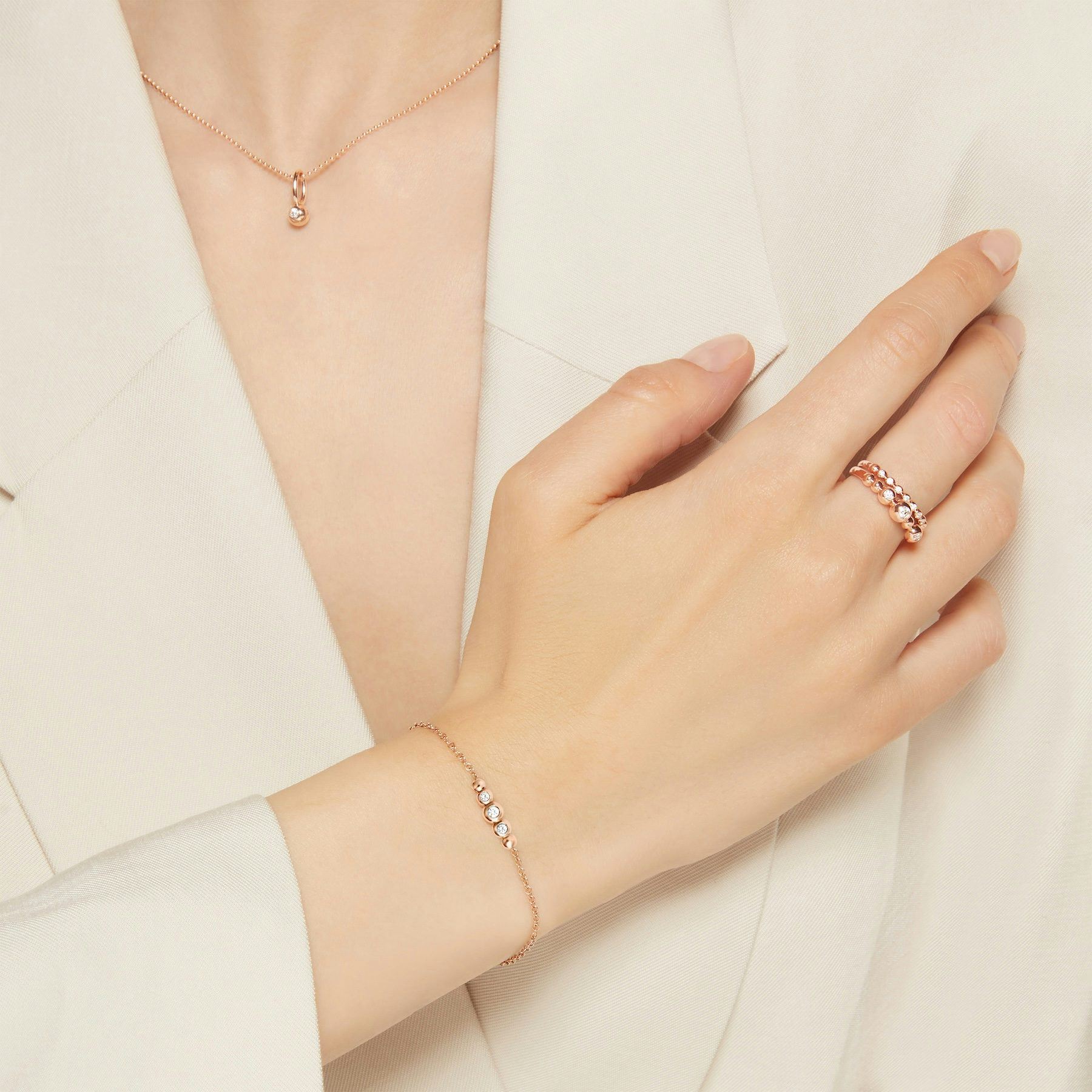 ROSE GOLD & DIAMOND BOLLICINE BRACELET - 4