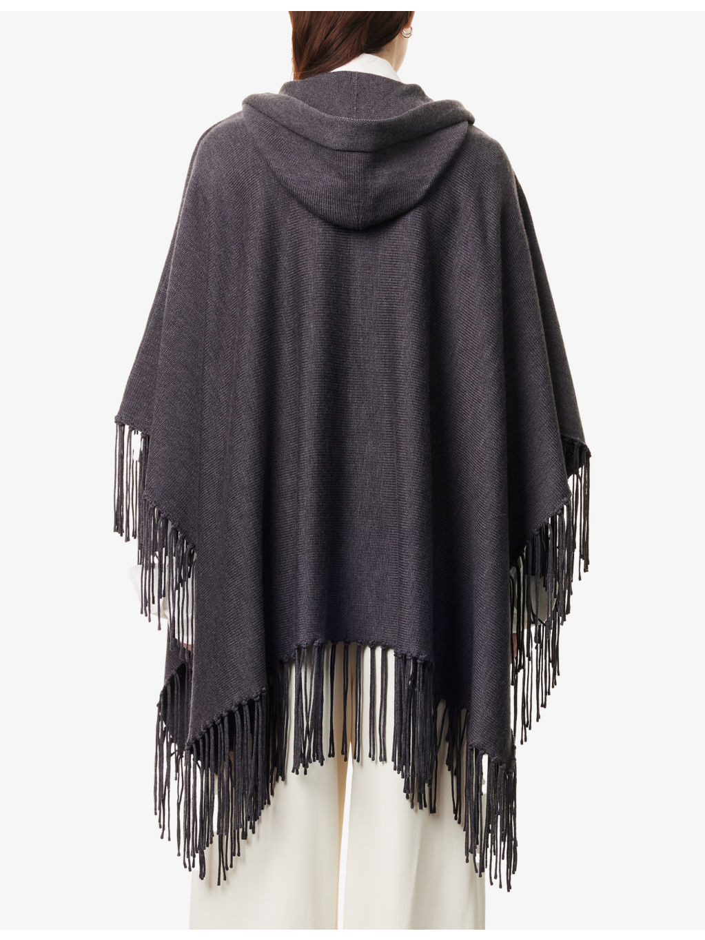 Take Me Home Tasselled Merino-Wool Poncho - 4