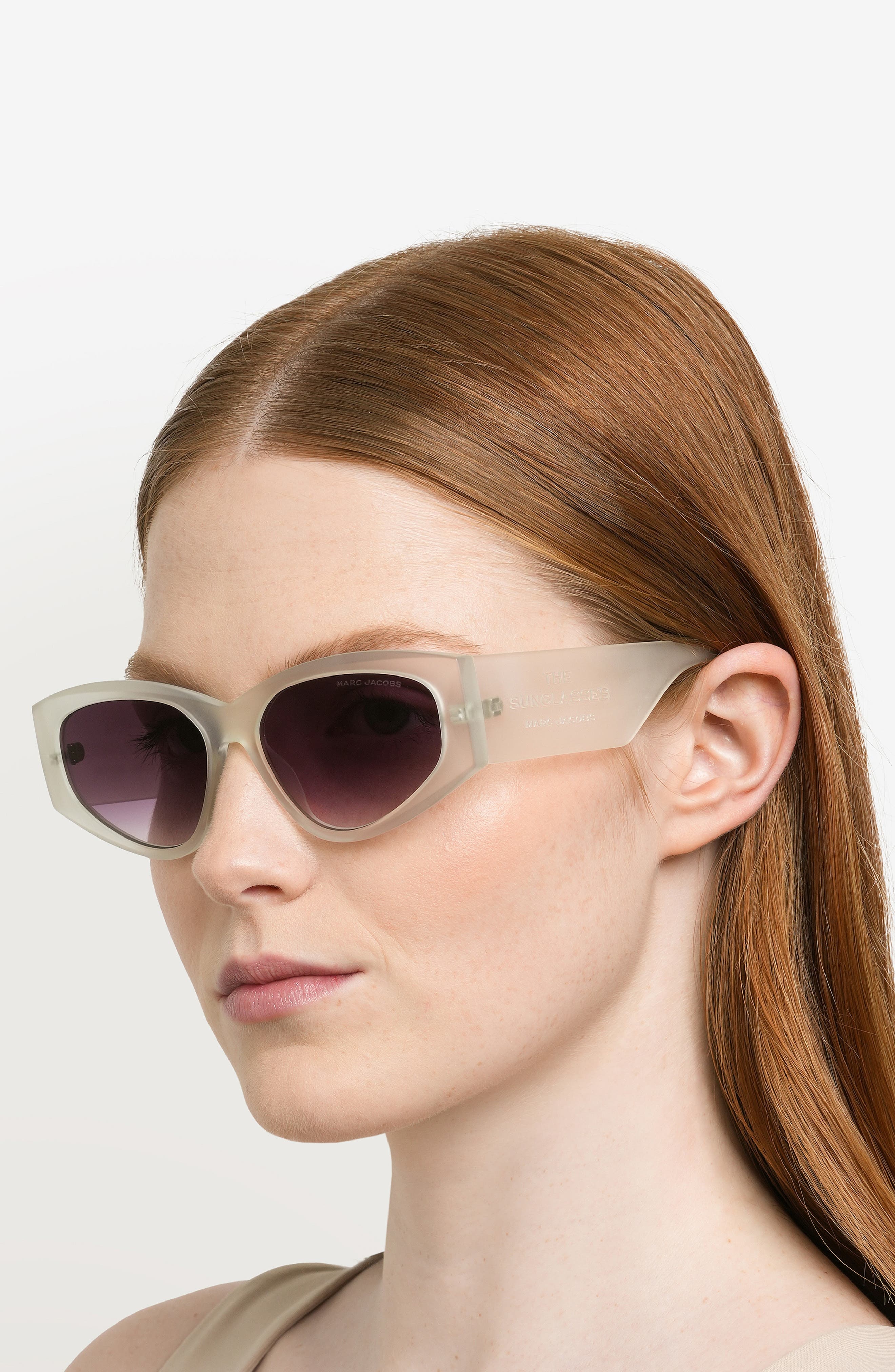 Marc Jacobs 56mm Gradient Cat Eye Sunglasses in Matte Crystal at Nordstrom - 5
