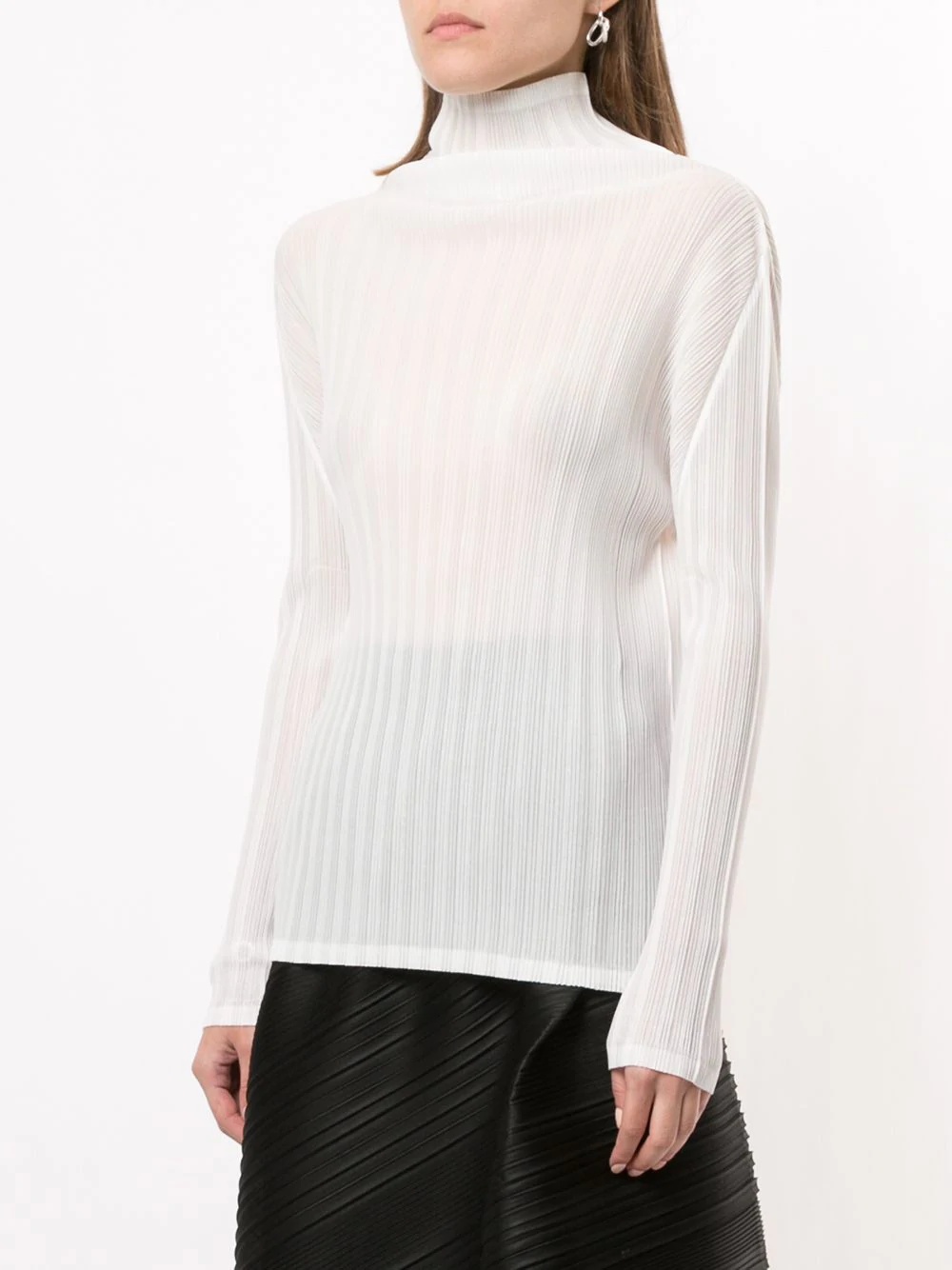 pleated roll neck jumper - 3