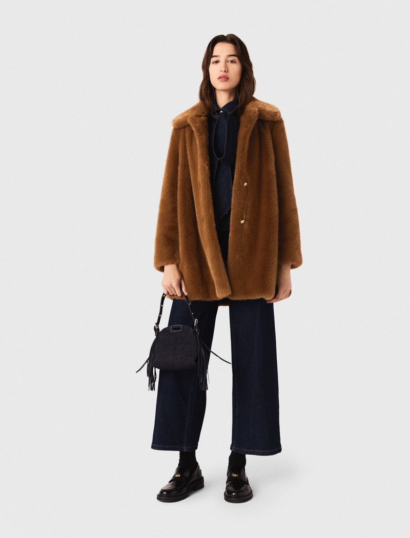 maje Mid-length faux fur coat outlook