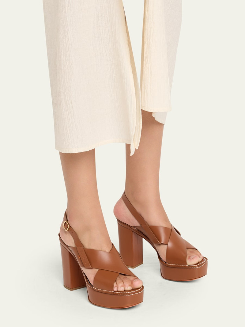 Santoni Donna Rose Platform Leather Sandals outlook