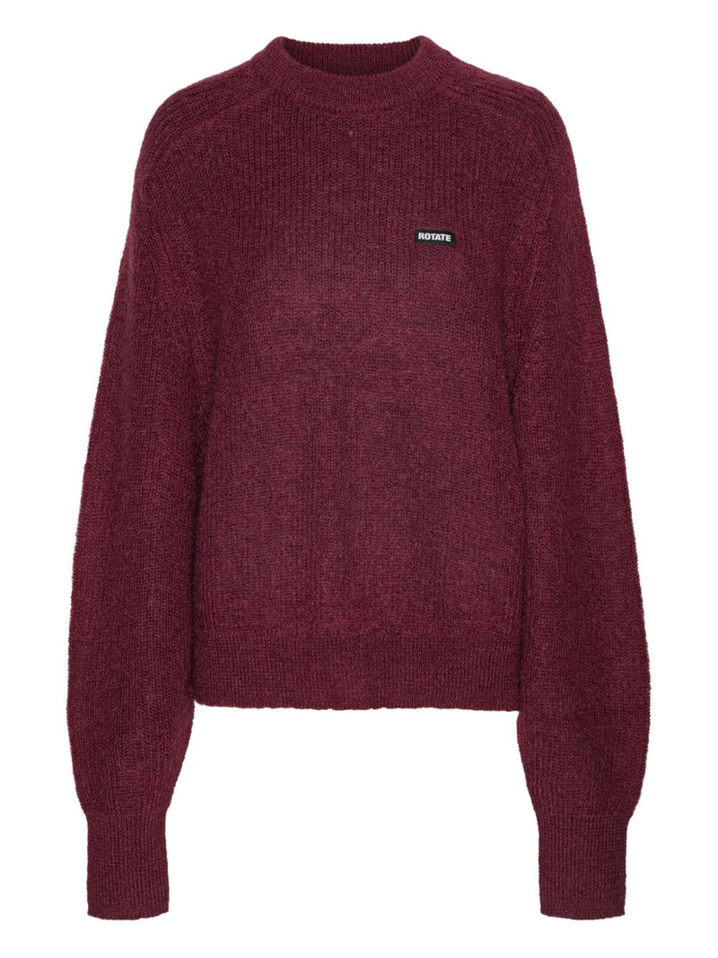 logo-patch balloon-sleeve knitwear 1