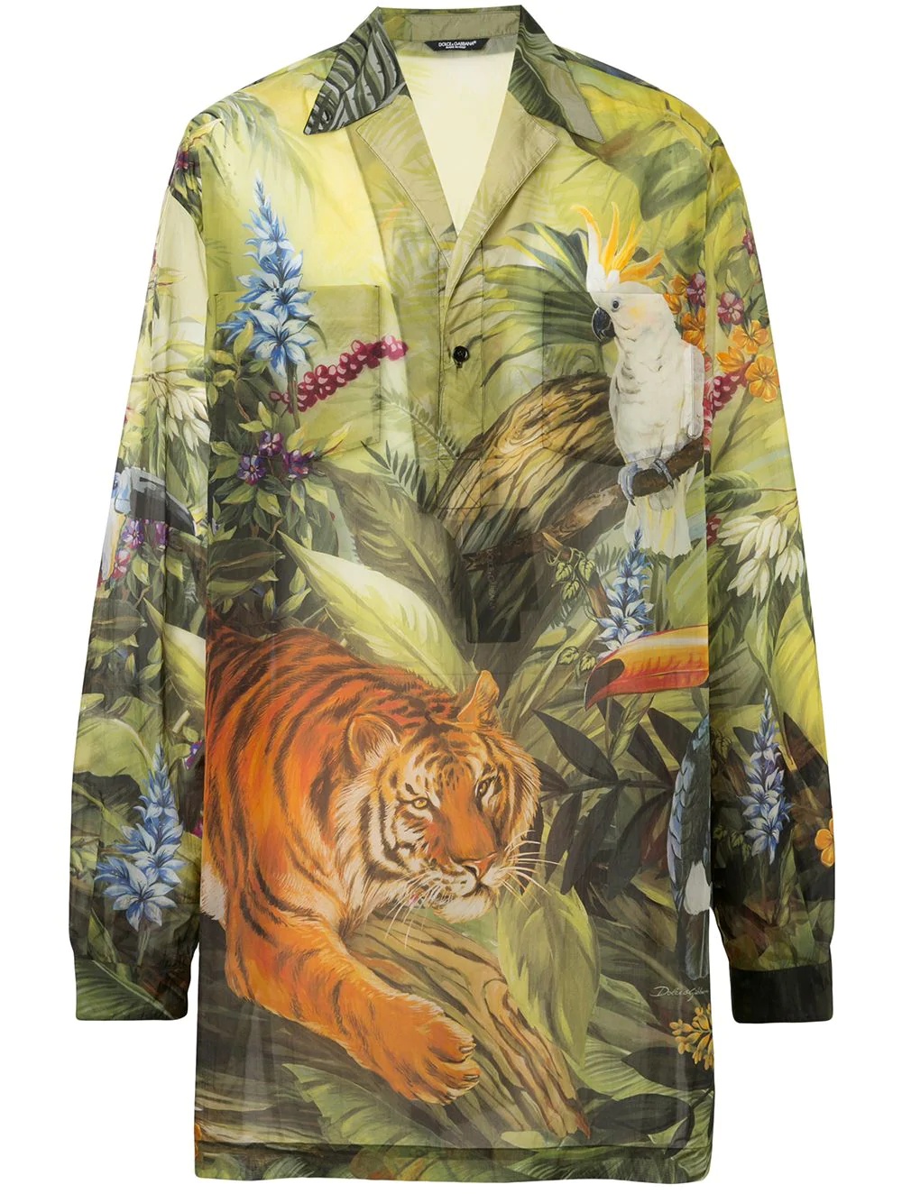 jungle print oversize shirt - 1