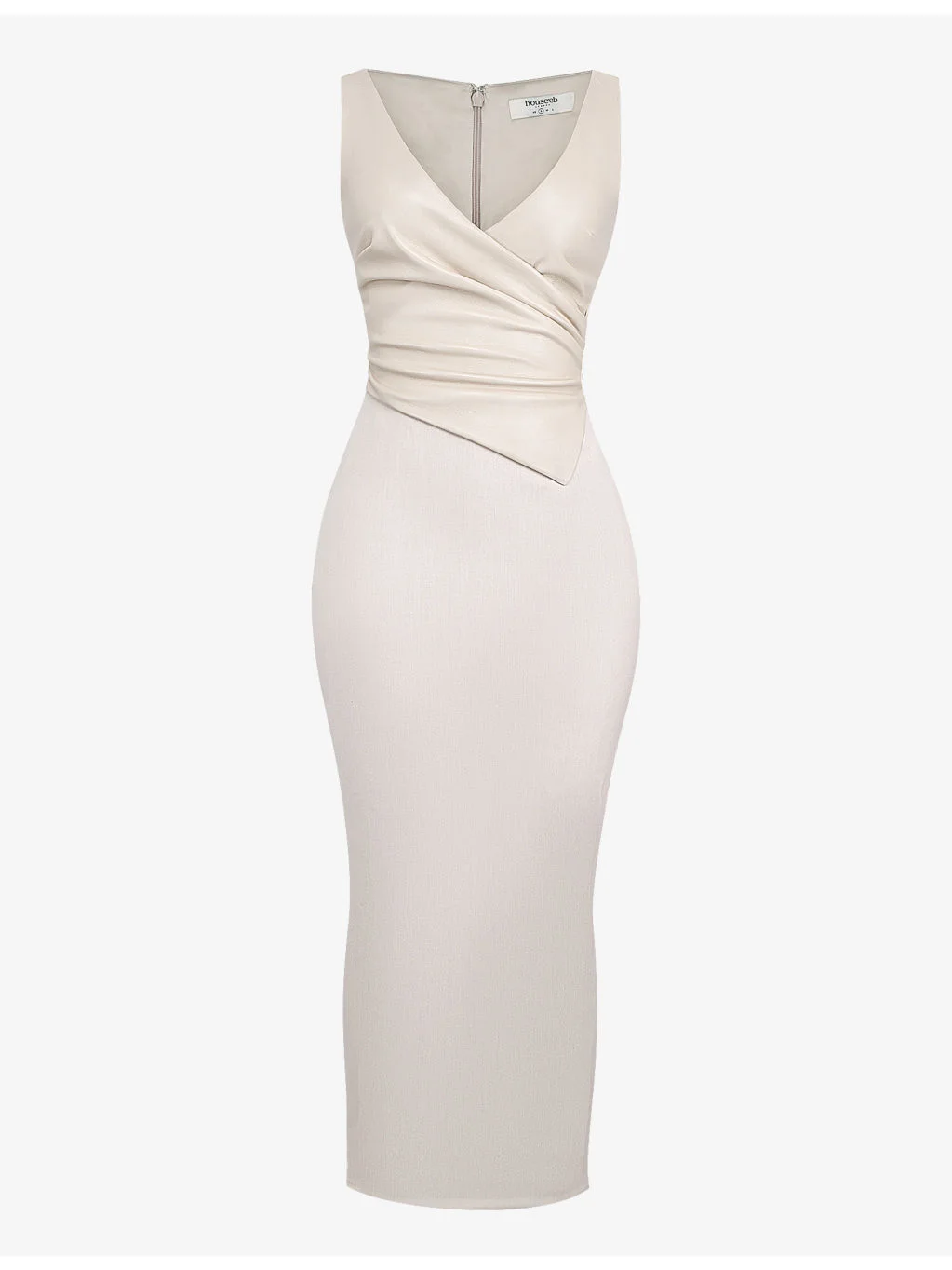 Laria gathered faux-leather and cotton maxi dress - 1