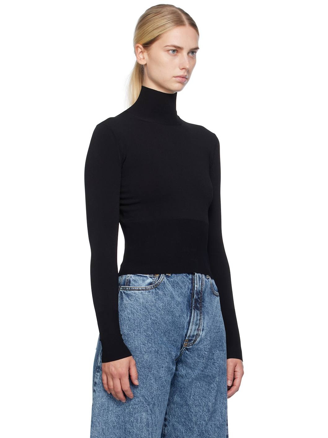 Black Rib Turtleneck - 4