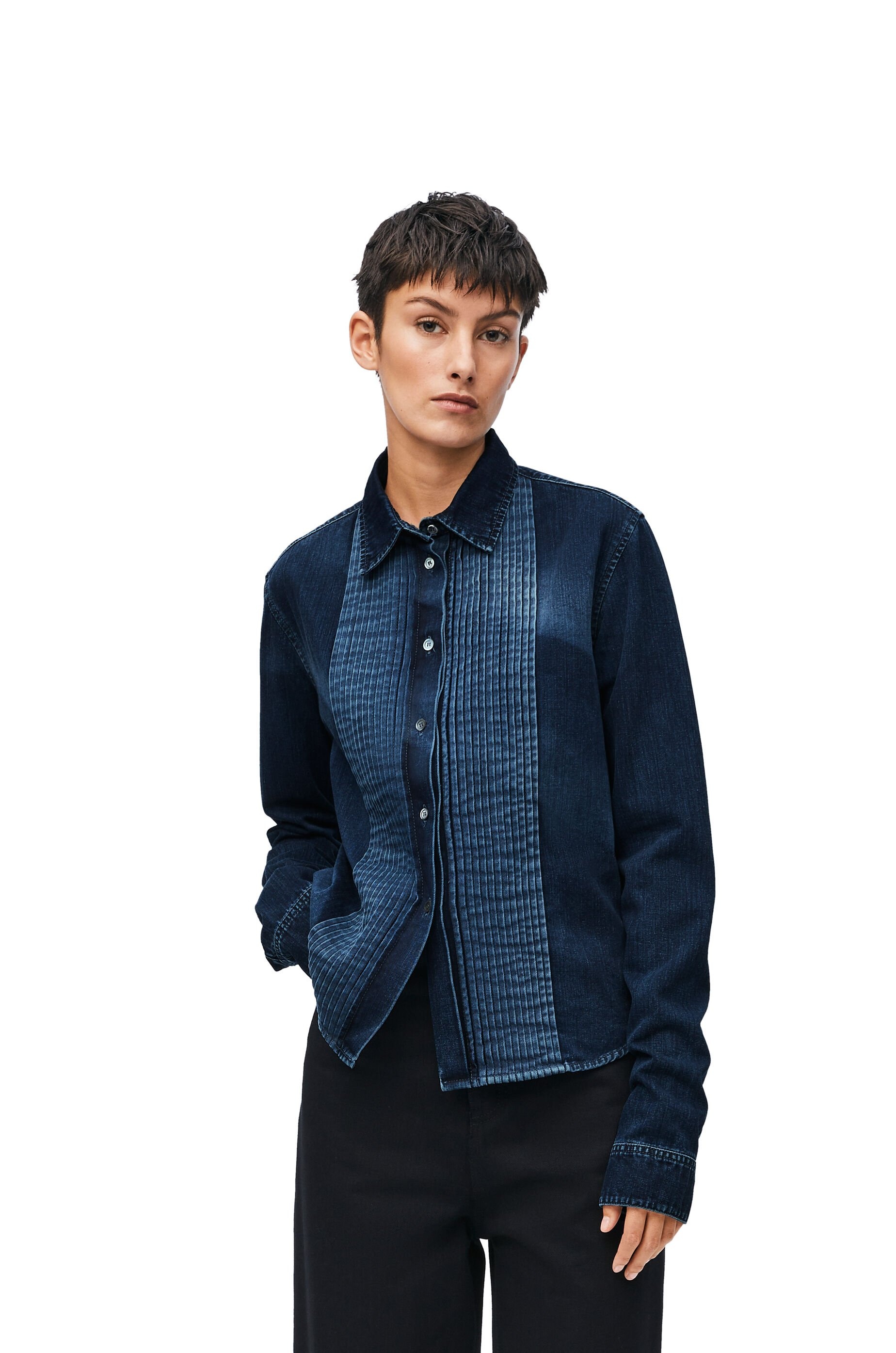Pleated shirt in denim - 3