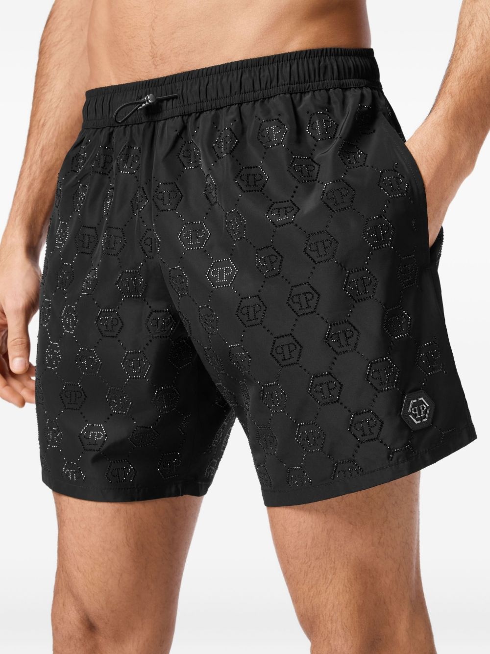logo-embossed swim shorts - 2