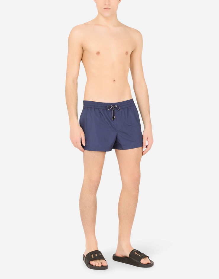 Short swim trunks with branded plate - 2