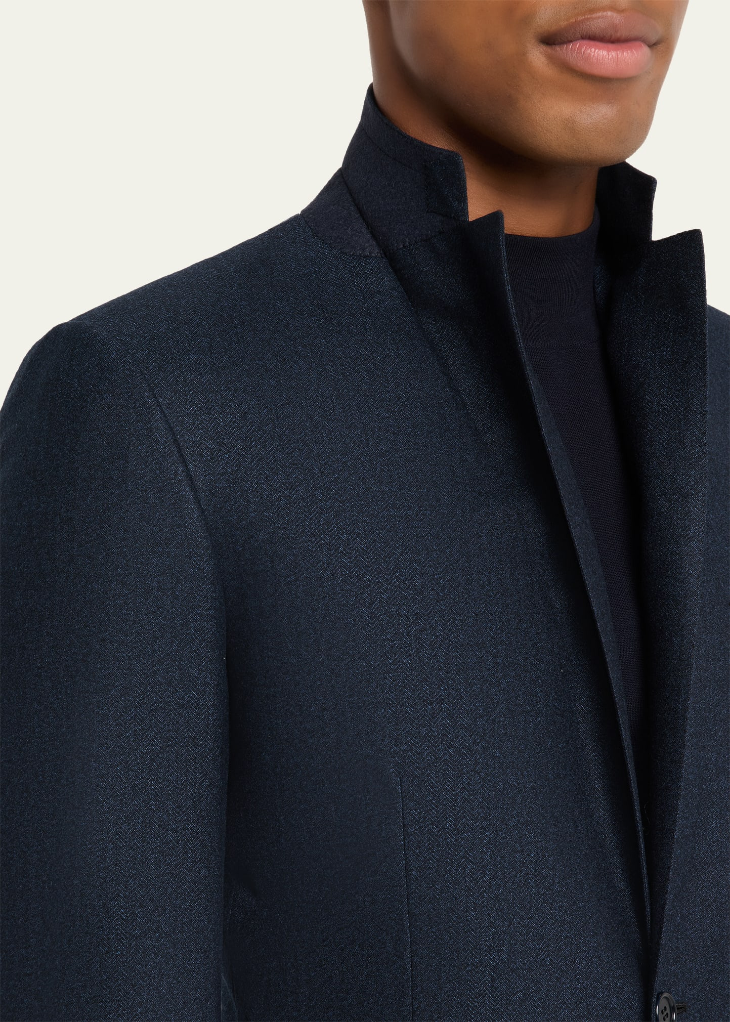 Men's Herringbone Wool Classic Fit Two-Piece Suit - 8