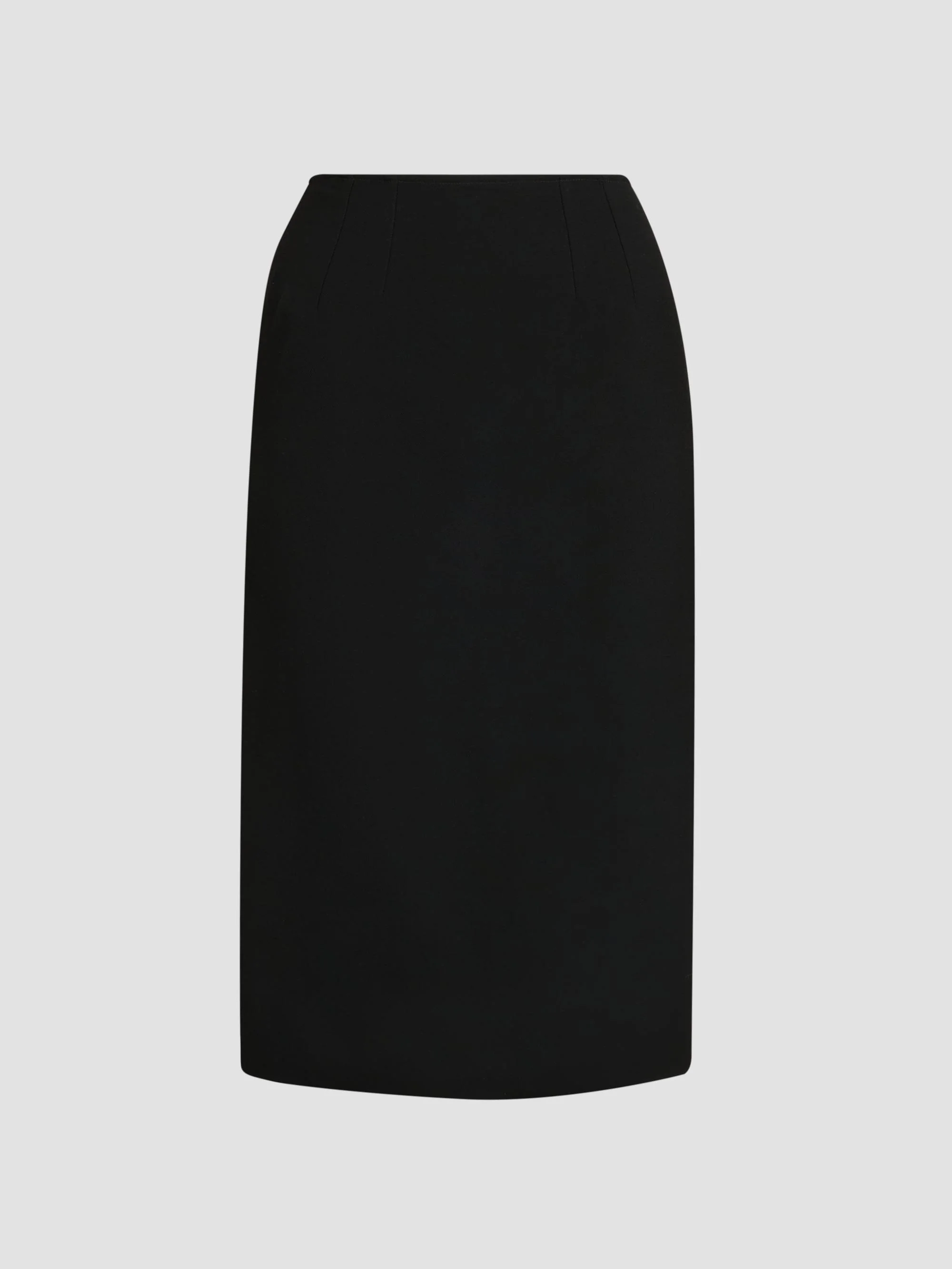 Women's Virgin Wool Pencil Midi-Skirt - Nero - 1