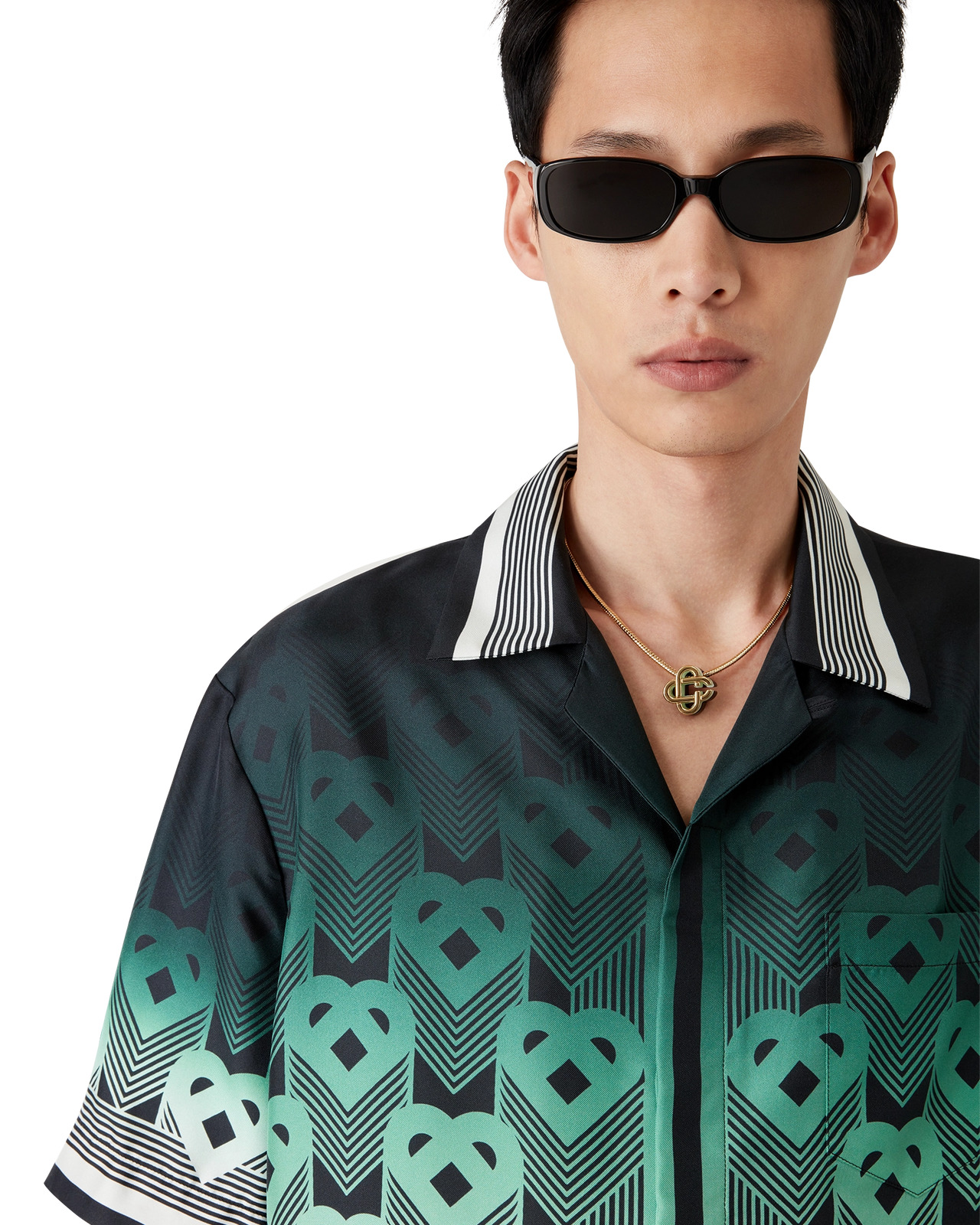 Gradient Monogram Silk Short Sleeve Shirt - 5