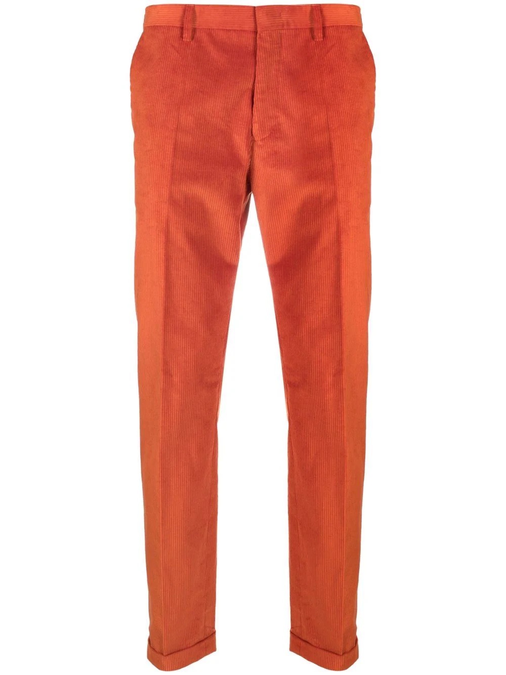 slim-cut corduroy trousers - 1